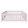 YOOCOZZ Queen Size Rubber Wood Floor Bed with Fence,Door and Safety Guardrails - 4 of 4