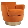 Lyngins 360° Swivel Accent Chair, Swivel Barrel Chair, Armchair for Living Room, Round Barrel Chairs with Gold Stainless Steel Base, Reading Chair - 4 of 4