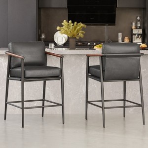 Spruce&Spring Modern Counter Stools  with Metal & Wood - 1 of 4