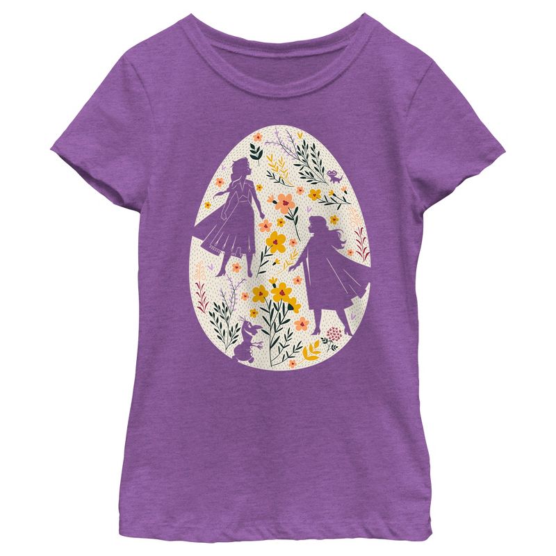 Girl's Frozen Easter Egg Silhouettes T-Shirt, 1 of 5