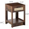 Streamdale Rattan End Table With Drawer, Modern Nightstand, Side Table For Living Roon, Bedroom - 4 of 4