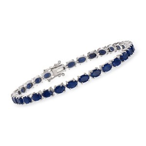 Ross-Simons 16.00-18.00 ct. t.w. Sapphire Tennis Bracelet in Sterling Silver - 1 of 4