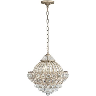 Antique Brass 19" French Crystal Chandelier 6-Light Elegance