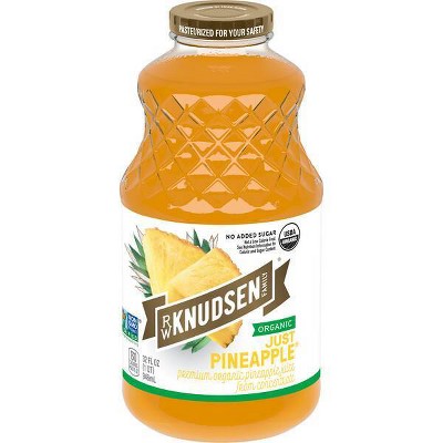 R.W. Knudsen Family Organic Just Pineapple Juice - 32 fl oz Glass Bottle