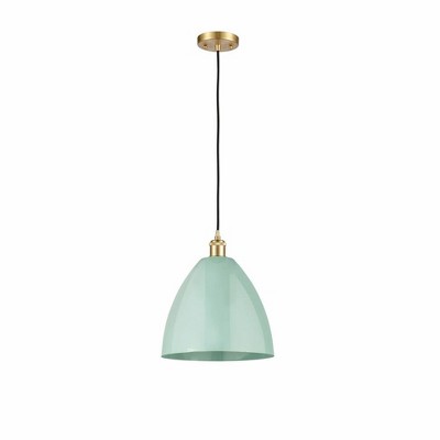 Plymouth Dome - 1 Light Cord Hung Mini Pendant In Industrial Style-14.75 Inches Tall and 12 Inches Wide