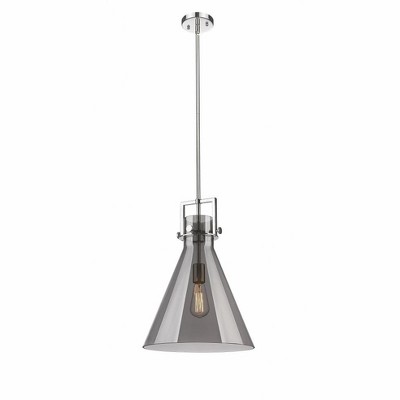 Newton Cone - 1 Light Stem Hung Pendant In Industrial Style-19.13 Inches Tall and 14 Inches Wide