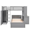 PAGED Simple Wooden Bunk Bed Loft Bed with Desk, Twin over Full Bed Frame with Storage Shelves, Ladder and Guardrail for Kids, Teens, Adults - 4 of 4