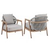 Outdoor Club Chair with Iron Frame, Rope Backrest & Cushions, Weather-Resistant Lounge Patio Armchair-3irtyhousy - 2 of 4