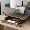 Mount-It! Compact Standing Desk Converter with 30" Desktop, Dark Walnut Woodgrain - 2 of 4