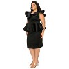 L I V D Women's Onyx Neoprene Peplum Dress - 2 of 3