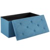 VECELO 46"/30"/15"/11.8" Folding Storage Ottoman Bench, Storage Chest, Linen Fabric Foot Rest Stool, Storage Footstools, Folding Storage Ottoman - 2 of 4