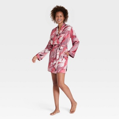 Women's Abstract Print Satin Robe - Stars Above™ Pink M/L