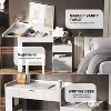 Multi-Functional Vanity Desk with Flip-Top Mirror, LED Lighting, 3-in-1 Dressing Table with Drawers and Side Cabinet for Bedroom - 4 of 4