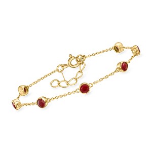 Ross-Simons 2.50 ct. t.w. Bezel-Set Ruby Station Bracelet in 18kt Gold Over Sterling Size 7 - 1 of 4