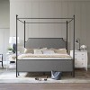 Mcarthur Metal and Upholstered Canopy Bed Matte Black/Gray Fabric - Hillsdale Furniture - 2 of 4