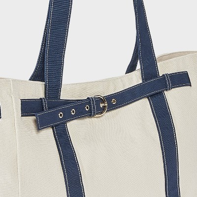 Universal Thread Canvas Large Belted Tote Bag - Universal Thread™ Blue — фото 5