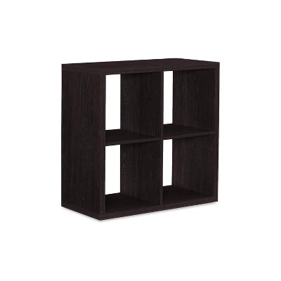 HomeStock  Galli 4 Cubby Storage Cabinet Espresso