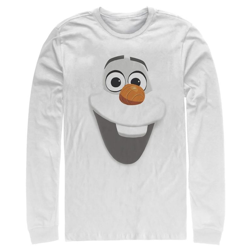 Men's Frozen Olaf Face Long Sleeve Shirt, 1 of 4