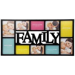 Northlight Dual-Sized "Family" Collage Picture Frame - 28.75" - Black - 1 of 4