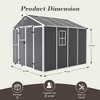Vynxaria 8x8FT Resin Storage Shed, High-Quality PP Material with 12mm Thick Board,Waterproof/UV/Rust-Proof + HD Window, Dark Gray - 3 of 4