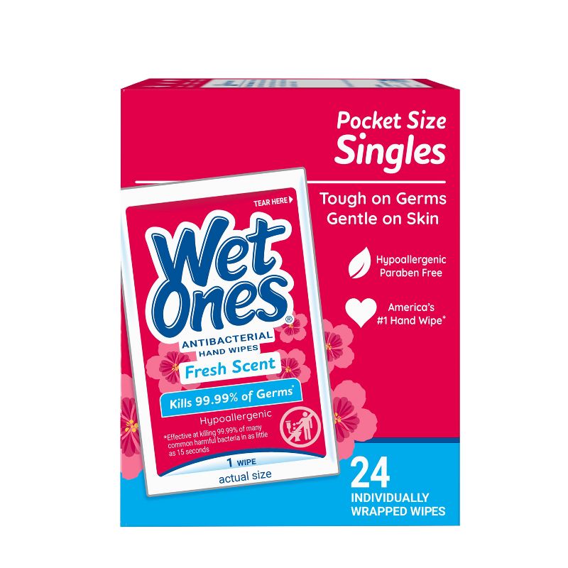 Wet Ones Antibacterial Hand Wipes Singles - Fresh Scent - 24ct, 3 of 17