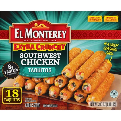 El Monterey Southwest Chicken Extra Crunchy Frozen Taquitos - 20.7oz/18ct