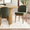 7-Piece Oval Dining Table Set, Modern Wood Table in Black or Oak with 6 Upholstered Chairs, Solid Wood Legs-Maison Boucle - 2 of 4