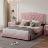 NicBex Full/Queen Size Upholstered Bed Frame with Velvet Tufted Headboard,Platform Bed Frame with Rivet Design,No Box Spring Needed,Easy Assembly - 2 of 4