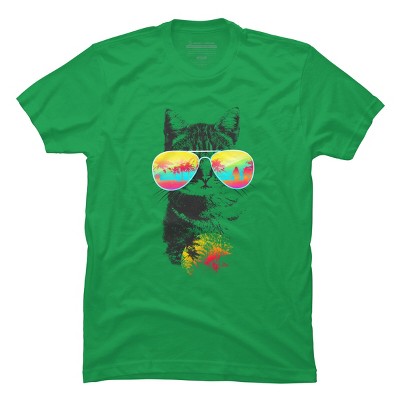 Men's Design By Humans Cat Breeze By Artemple T-Shirt