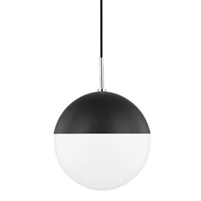 Mitzi Renee 1 - Light Pendant in  Polished Nickel/Black Opal Glossy Shade