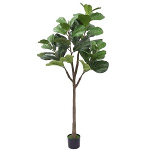 5FT Artificial Dracaena Tree, Tall Potted Artificial Dracaena Plant, Fake Floor Plant in Pot, Artificial Tree for Home Office Living Room Decor - 1 of 4