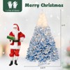Costway 8 FT Artificial Christmas Tree with 470 Warm White LED Lights, 8 Lighting Modes & Folding Metal Stand White & Blue - 4 of 4