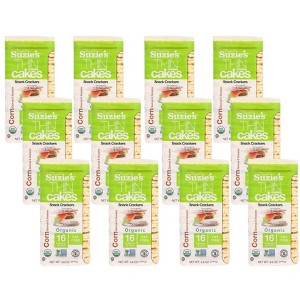 Suzie's Organic Thin Puffed Cakes Corn Quinoa & Sesame Snack Crackers- Case of 12/4.6 oz - 1 of 4