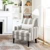 Arceso 25.6-in W Modern Herrinbone Linen Accent Armchair - 2 of 4