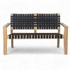 Patio Club Chair Loveseat Outdoor 2-Seater Sofa Armchair Outdoor Accent Chair, Acacia Wood&Woven Rope -ModernLuxe - 4 of 4
