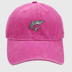 Anna-Kaci Women's Vintage Washed Baseball Cap with Shark Embroidery - 1 of 4