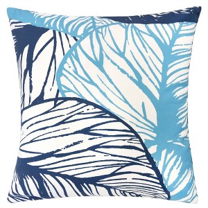 Tramull Leaf Vein Pillow Cover 20x20 Inches, Indoor Outdoor Decorative Pillow, Water Resistant Solarium Polyester - 1 of 4