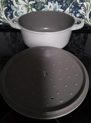 Goodful 10pc Cast Aluminum, Ceramic Cookware Set Cream : Target
