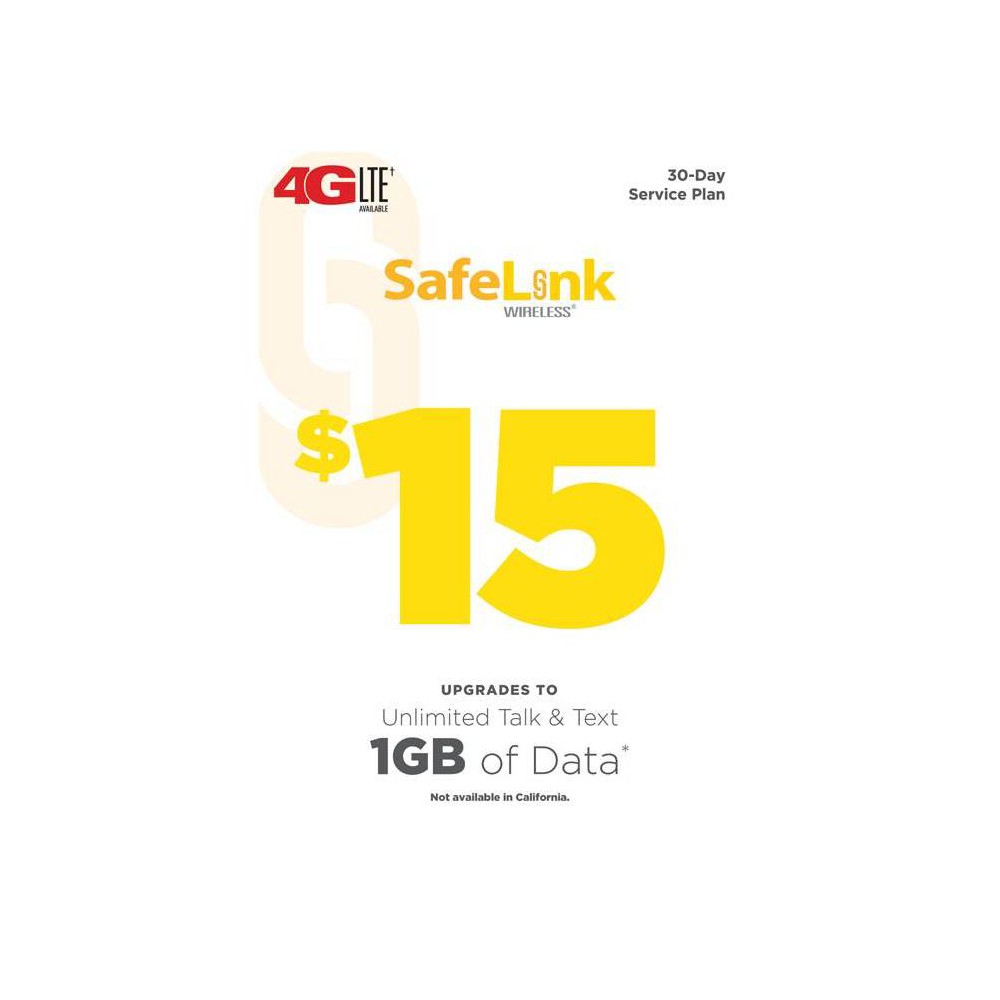 Photos - Gift Card & Voucher $15 SafeLink Wireless Card (Email Delivery)