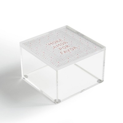 Orara Studio More Amor Quote Rose Gold 4" x 4" Acrylic Box - Deny Designs