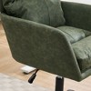 Ridstar Faux Leather Office Chair with Black Base & Height Adjustment for Office & Bedroom-Green - 3 of 4