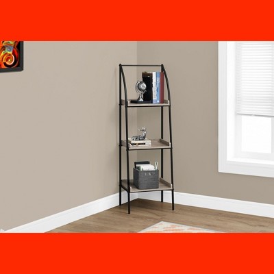 MAYEERTY 48"h 3 Tier Etagere Modern Contemporary Bookshelf for Bedroom Living Room Black Metal and MDF