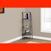 Bookshelf, Bookcase, Etagere, Corner, 3 Tier, 48"h, Office, Bedroom, Brown Laminate, Black Metal, Contemporary, Modern - 2 of 4