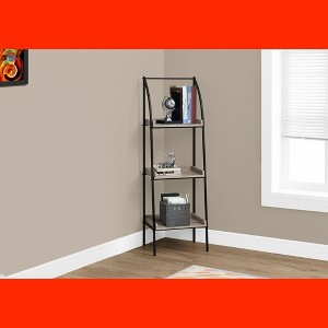 MAYEERTY 48"h 3 Tier Etagere Modern Contemporary Bookshelf for Bedroom Living Room Black Metal and MDF - 1 of 4