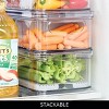 iDesign Fridge Produce Bin with Drainage Tray and Lid -  Clear/Gray - 4 of 4