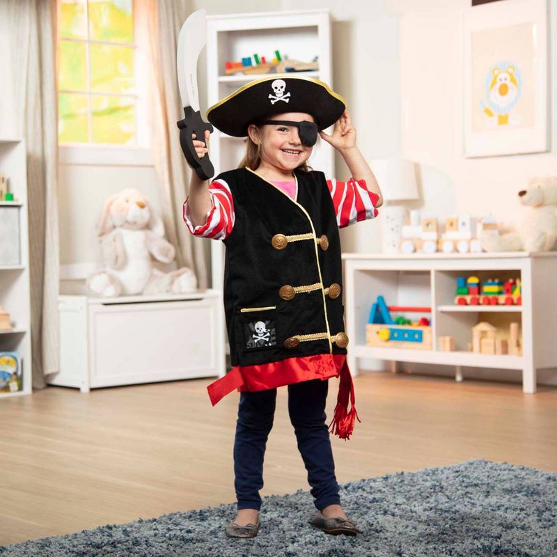 Melissa &#38; Doug Pirate Role Play Costume Dress-Up Set With Hat, Sword, and Eye Patch, 3 of 17