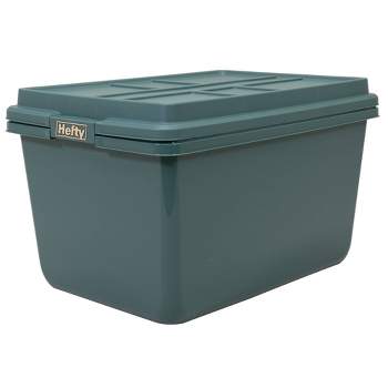 Hefty 72qt Clear Hi-Rise Storage bin with Stackable Lid Gray