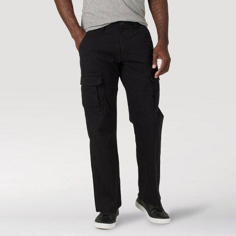 Wrangler Men's Relaxed Fit Flex Cargo Pants - Black 38x32 : Target