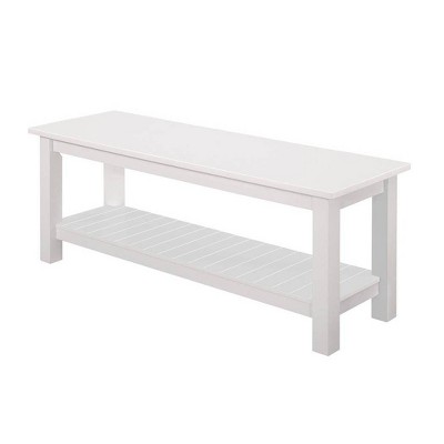 50'' Country Style Entry Bench with Slatted Shelf - White - Saracina Home