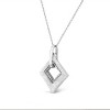 Haus of Brilliance Silver Pave-Set Diamond Accent Kite Shape Pendant Necklace - 3 of 4